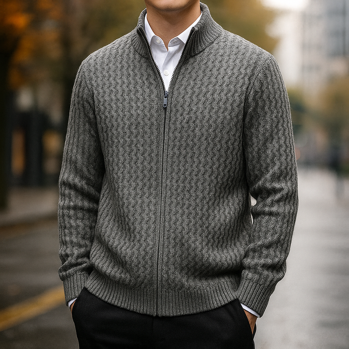 Belmont™ – Merino vilnos užtrauktukas megztinis